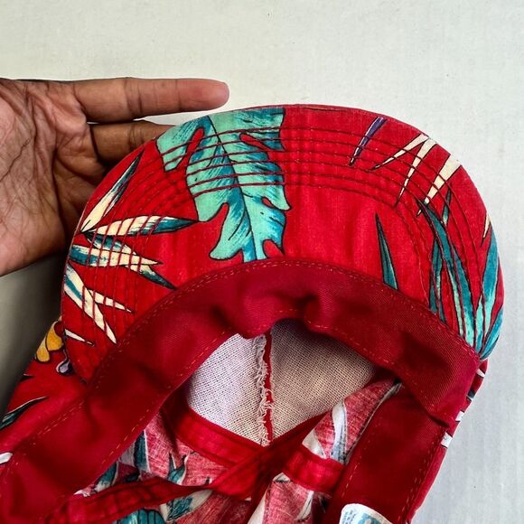 Delta Airlines Vintage Tropical Snapback Hat Red Hawaiian 80s 90S Miami Vice OS - Picture 8 of 9